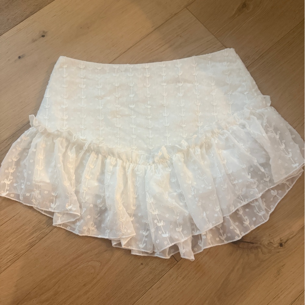 White Ruffle Skort